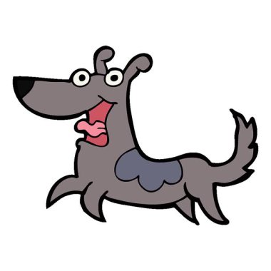 Basit bir döngülü mutlu köpek çizgi filmi.