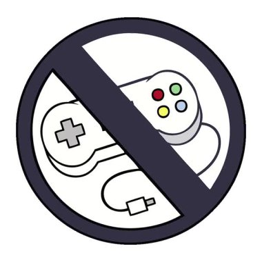 Basit bir oyun dışı çizgi film çizgi filmi. Oyun yok işareti.