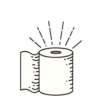 Geleneksel dövmeli tuvalet kağıdının basit bir canlandırması