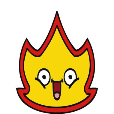 Mutluluk dolu basit bir çizgi film karakteri.