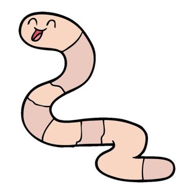 Basit bir çizgi film solucanı.