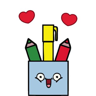 Basit bir döngülü sevimli bir kalem kapağı çizgi filmi.