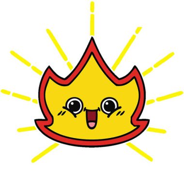 Basit bir kıvrımlı çizgi film karakteri.