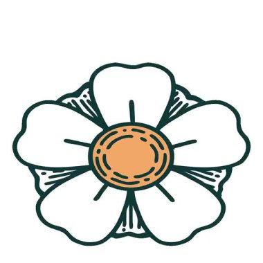 Bir çiçeğin basit bir ikonik dövme görüntüsü