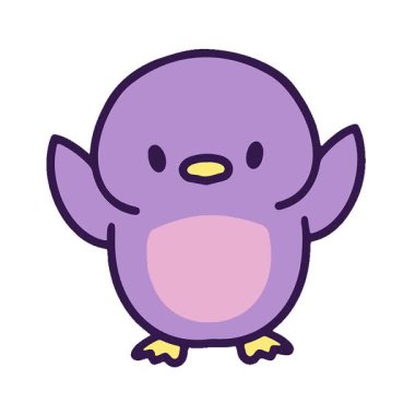 Basit bir döngülü çizgi film kuşu.