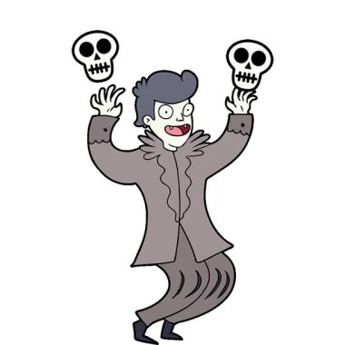 Basit bir döngülü çılgın çizgi film vampiri.