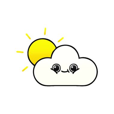 Bir güneş ve bulutun basit bir döngü çizimi.