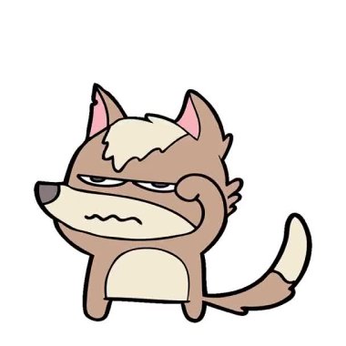 Basit bir çizgi film karakteri rahatsız kurt.