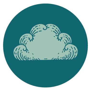 Basit bir döngü canlandırmalı ikonik dövme tarzı bir bulut görüntüsü