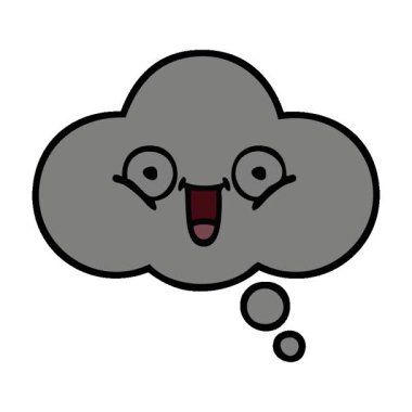 Basit bir döngü, düşünce baloncuğunun sevimli çizgi filmi.