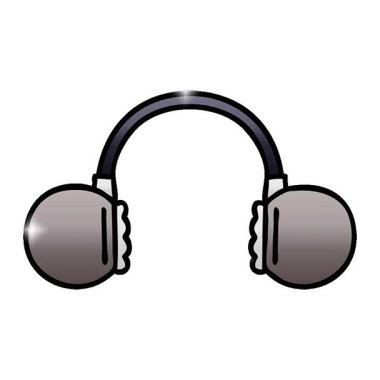 Retro bir kulaklığın basit bir döngü hareketli gölgeli karikatürü