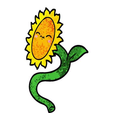 Basit bir döngü çizgi film ayçiçeği.