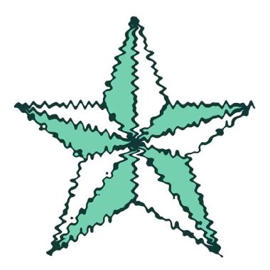 Bir yıldızın basit bir döngü ikonik dövme görüntüsü