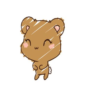 Basit bir döngülü Sevimli Ayı Tebeşiri Çizimi