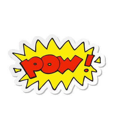 Çizgi film pow sembolünün basit bir döngü canlandırmalı çıkartması