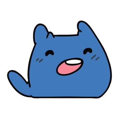 Kawaii uzaylı evcil hayvanının basit bir serbest çizim çizgi filmi.