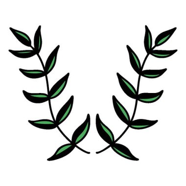 Geleneksel defne stili basit bir döngü dövmesi.