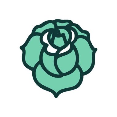 Bir çiçeğin basit bir ikonik dövme görüntüsü