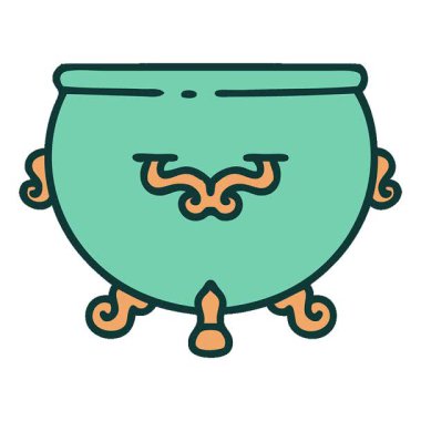 Basit bir döngü canlandırma ikonik dövme stili bir kazanın görüntüsü