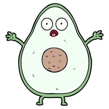 Basit bir çizgi film avokadosu.