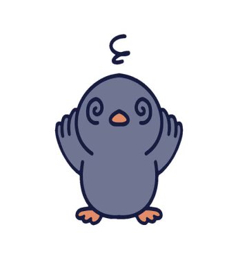 Basit bir döngülü sevimli çizgi film pengueni.