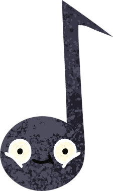 Bir insan tarafından çizilmiş bir notanın retro çizim tarzı karikatürü