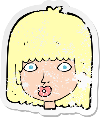 Bir insan tarafından çizilmiş bir karikatürün gerilimli çıkartması.