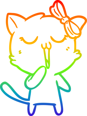 gökkuşağı gradyanı çizimi bir insan tarafından çizilmiş çizgi film kedisi