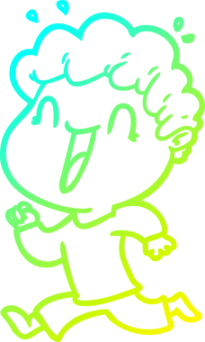 Bir insan tarafından çizilmiş mutlu bir adamın soğuk çizgi çizimi.