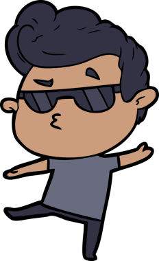 Bir insan tarafından çizilmiş havalı bir çizgi film.