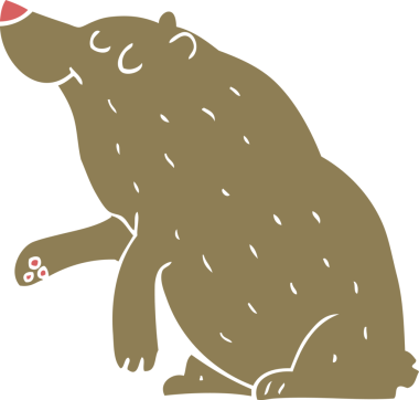 Bir insan tarafından çizilmiş ayının düz renk çizimi