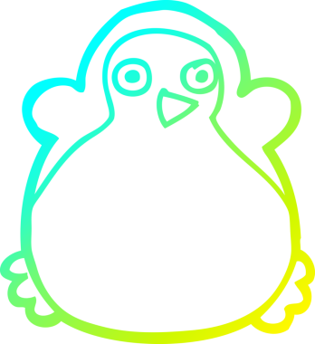 Bir insan tarafından çizilmiş bir penguen karikatürü.