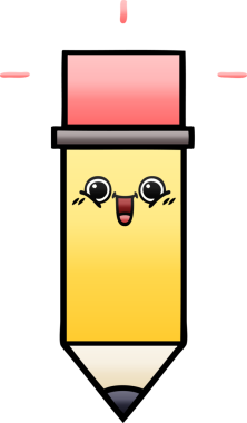 Bir insan tarafından çizilmiş bir kalemin gölgelenmiş karikatürü