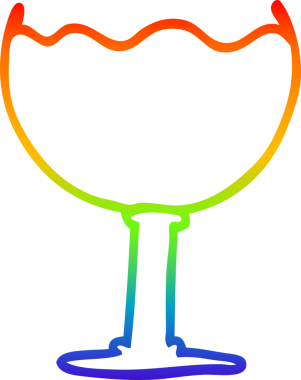 Gökkuşağı gradyan çizgisi bir insan tarafından çizilmiş bir bardak içki.