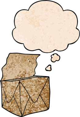 bir insan tarafından çizilmiş grunge doku biçiminde düşünce baloncuğu içeren çizgi film paketi