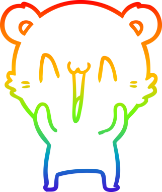 gökkuşağı gradyanı çizimi bir insan tarafından çizilmiş mutlu ayı karikatürü