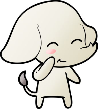 Bir insan tarafından çizilmiş şirin bir fil.