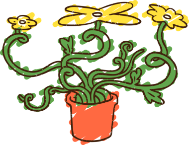 Aşırı gelişmiş bitki tebeşiri bir insan tarafından çizilmiş.