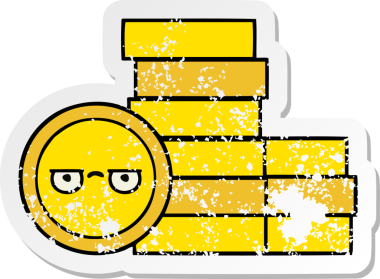 Bir insan tarafından çizilmiş bozuk paraların sıkıntılı çıkartması.