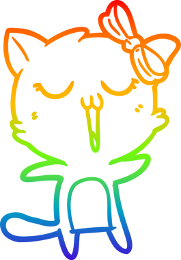 gökkuşağı gradyanı çizimi bir insan tarafından çizilmiş çizgi film kedisi