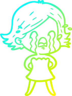 Bir insan tarafından çizilmiş ağlayan bir karikatür çizimi.