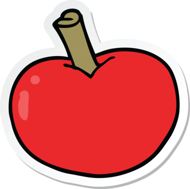 Bir insan tarafından çizilmiş çizgi film elmasının çıkartması.