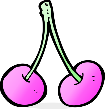 Bir insan tarafından çizilmiş kirazlar.