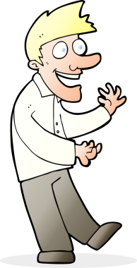 Bir insan tarafından çizilmiş heyecanlı bir çizgi film.