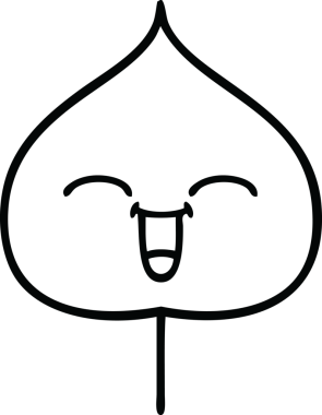 Bir insan tarafından çizilmiş dışavurumsal yaprağın çizgi çizimi