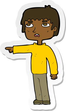 Bir insan tarafından çizilmiş çizgi film karakterinin çıkartması.