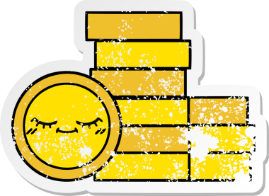 Bir insan tarafından çizilmiş bozuk paraların sıkıntılı çıkartması.