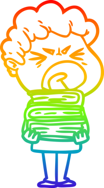 Bir insan tarafından çizilmiş öfkeli bir adamın çizdiği gökkuşağı gradyan çizgisi.