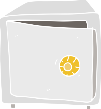 Bir insan tarafından çizilmiş kasanın düz renk çizimi