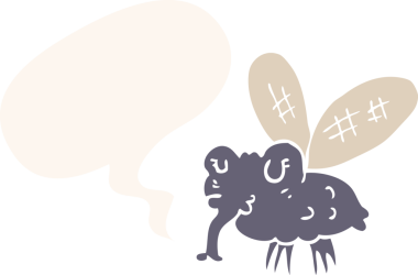 bir insan tarafından çizilmiş, konuşma baloncuğu olan karikatür uçuşu